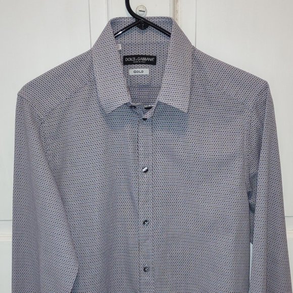 Dolce & Gabbana Gold Men's Long Sleeve Dress Shirt Size 39 - Made in Italy - Picture 1 of 6